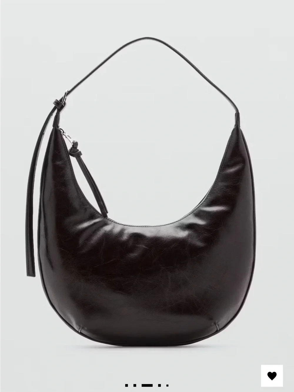 Mango Dark Brown  Crescent Hobo Shoulder Bag